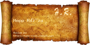 Hepp Róza névjegykártya